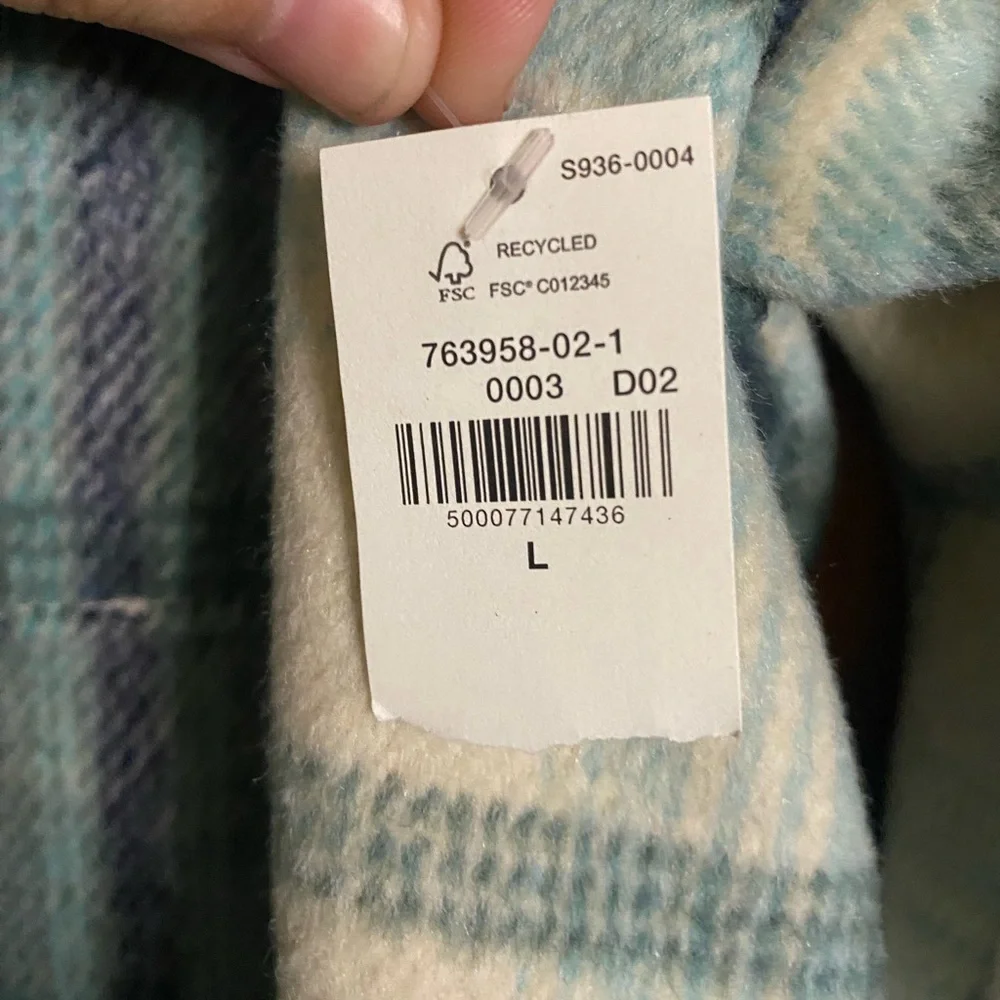 Old Navy Teal and Cream Plaid Jacket - Picture 6 of 6